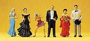 Wedding Participants -- Wedding Guests (4 Female, 2 Male), HO, Preiser Kg 10331