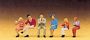 Pedestrians -- Seated 2, HO, Preiser Kg 10096