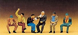 Pedestrians -- Seated 3, HO, Preiser Kg 10097