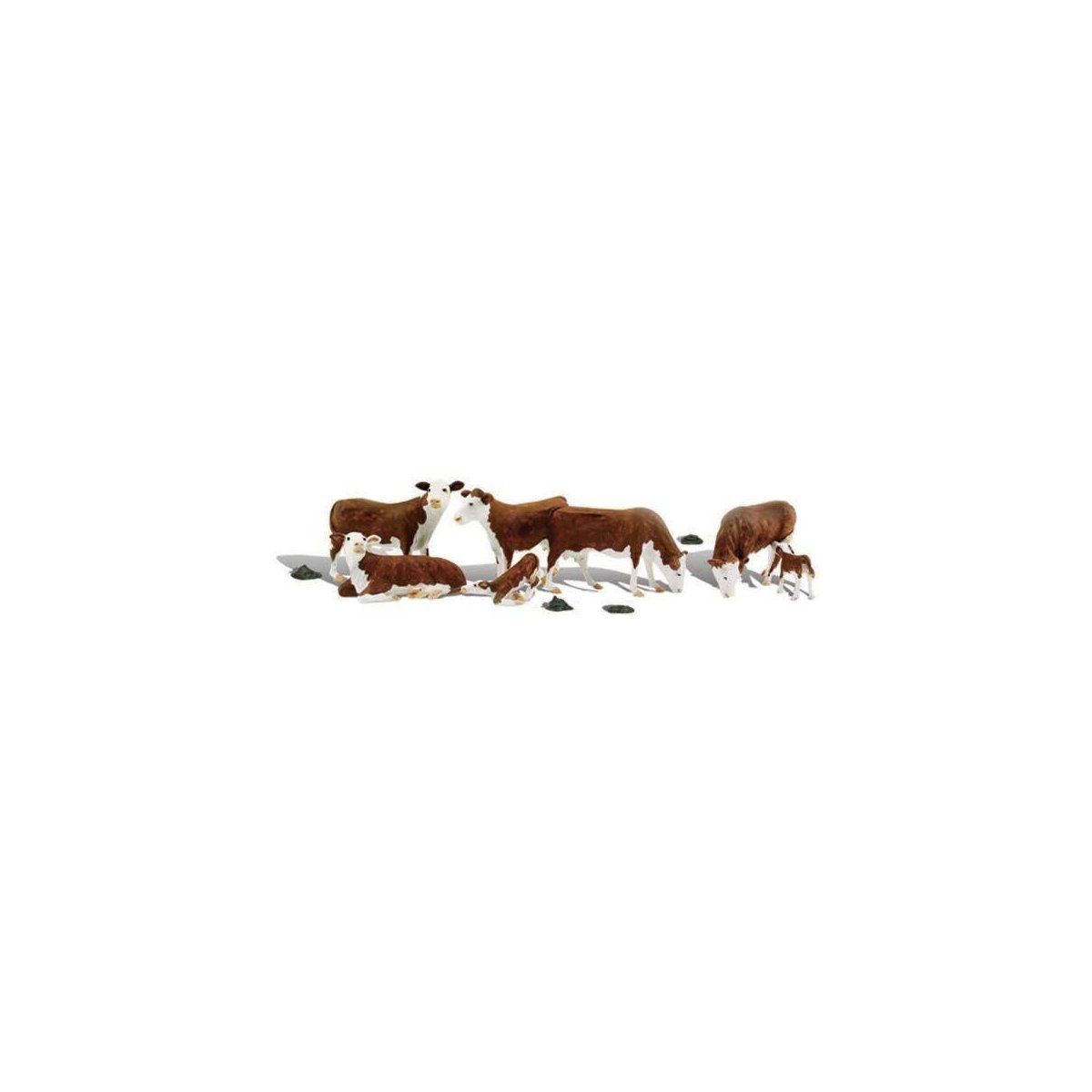 Scenic Accents(R) -- Hereford Cows pkg(7), HO, Woodland Scenics 1843