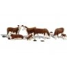 Scenic Accents(R) -- Hereford Cows pkg(7), HO, Woodland Scenics 1843