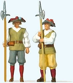 Gate Guards in Medieval Dress -- pkg(2), HO, Preiser Kg 28222