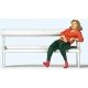 Woman Sitting on Park Bench Individual Figure, HO, Preiser Kg 28226