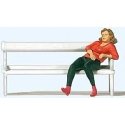 Woman Sitting on Park Bench Individual Figure, HO, Preiser Kg 28226