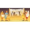 People Working -- Women Hanging Laundry pkg(4), HO, Preiser Kg 14050