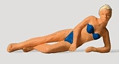 Individual Figures - Recreation & Sports -- Reclining Female Swimmer, HO, Preiser Kg 28073