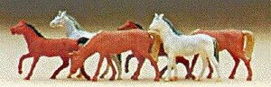 Animals -- Assorted Horses pkg(6), N, Preiser Kg 79150