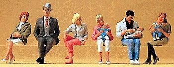 People Seated pkg(6), O, Preiser Kg 65327