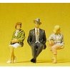 Seated People pkg(3), G, Preiser Kg 45036