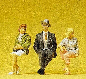 Seated People pkg(3), G, Preiser Kg 45036