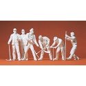 Unpainted Figures -- Railroad Track Crew (Unpainted) pkg(6), G, Preiser Kg 45182