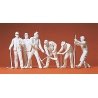 Unpainted Figures -- Railroad Track Crew (Unpainted) pkg(6), G, Preiser Kg 45182
