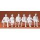 Unpainted Figures -- Seated Persons (4 male, 2 female), G, Preiser Kg 45183