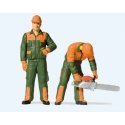 Modern Lumberjacks -- Set 1 (green & orange Uniforms) pkg(2), G, Preiser Kg 44912