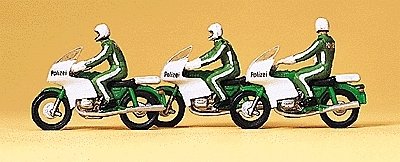 Law Enforcement Officers -- Police On Motorcycles, HO, Preiser Kg 10489