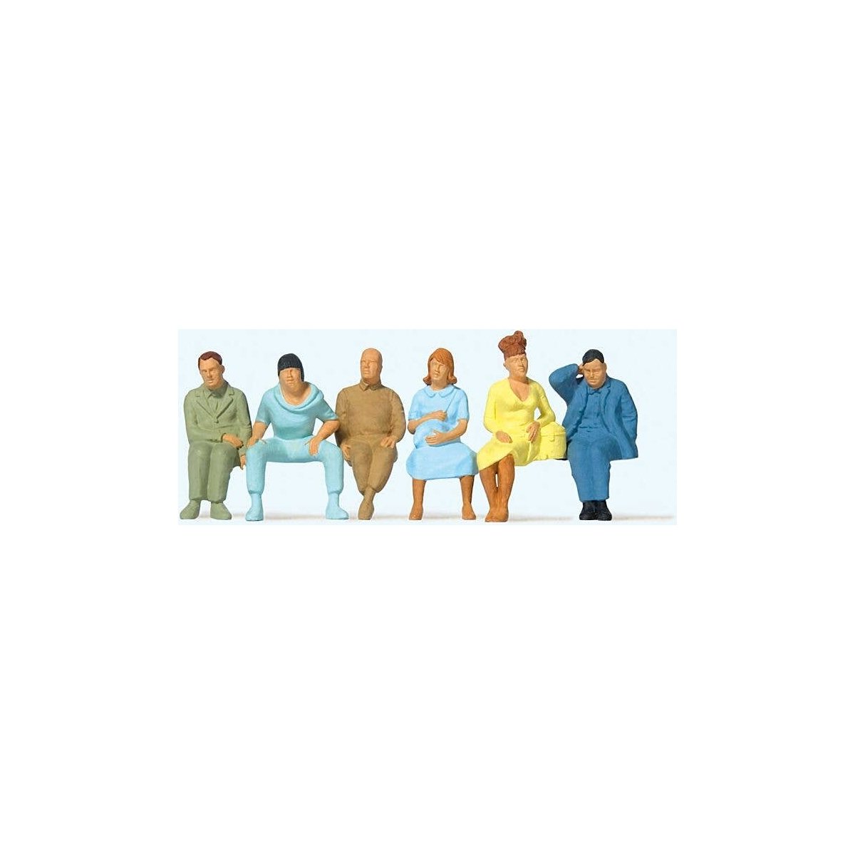 Seated Passengers -- Set 2 pkg(6), O, Preiser Kg 65501