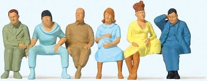 Seated Passengers -- Set 2 pkg(6), O, Preiser Kg 65501