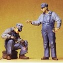People Working -- US Track Workers (welder & helper, steam-era), G, Preiser Kg 45075