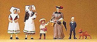 1900s Figures -- Group from Spreewald, HO, Preiser Kg 24608