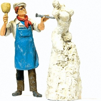 Working People -- Sculptor Working on Sculpture, G, Preiser Kg 44901