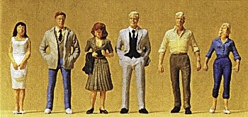 1/50 Scale Figures -- Passers-By pkg(6), 1/50, Preiser Kg 68210