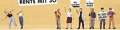 Pedestrians -- Demonstrators w/Signs, HO, Preiser Kg 10456