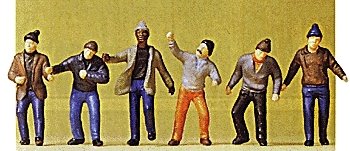 1/50-Scale Figures -- Outdoor Workers pkg(6), 1/50, Preiser Kg 68211