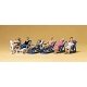 Sport & Recreation -- Seated People on Folding Deck Chairs, HO, Preiser Kg 10437