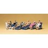 Sport & Recreation -- Seated People on Folding Deck Chairs, HO, Preiser Kg 10437