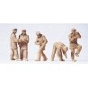 Emergency - Modern German Firefighters - Unpainted Figure Set -- Putting out Fire (Handling Hose Line, HO, Preiser Kg 10485