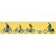 Sports & Recreation -- Cyclists w/Bicycle Trailer pkg(4), HO, Preiser Kg 10507