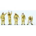 Modern Firemen Technical Support Team -- Beige Uniforms pkg(5), HO, Preiser Kg 10772
