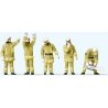 Modern Firemen Technical Support Team -- Beige Uniforms pkg(5), HO, Preiser Kg 10772