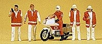 Emergency Personnel -- Emergency Doctors w/Motorcycle, HO, Preiser Kg 10100