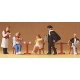 Spectators -- Tourists, Waiter & Artist, HO, Preiser Kg 10368
