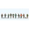 Hunters and Helpers -- 10 People, 3 Dogs, HO, Preiser Kg 10803