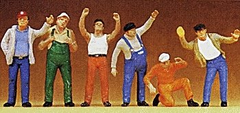1/50 Scale Figures -- Truckers Standing, 1/50, Preiser Kg 68202