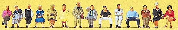 Passengers -- Seated Passengers - Package of 14, N, Preiser Kg 79199