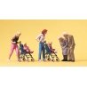 Pedestrians -- Mothers w/Children In Strollers & Grandparents, HO, Preiser Kg 10493
