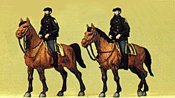 Police Mounted On Horseback -- United States Police in Modern Uniform pkg(2), HO, Preiser Kg 10397