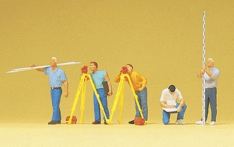 Working People -- Surveyors pkg(5), HO, Preiser Kg 10512
