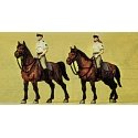 Police Mounted On Horseback -- German Officers in Summer Uniform, HO, Preiser Kg 10389