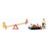 Pedestrians -- Children at Play pkg(8) w/Seesaw & Sandbox, HO, Preiser Kg 10587