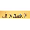 Lumberjacks -- With Logs pkg(5), HO, Preiser Kg 10495