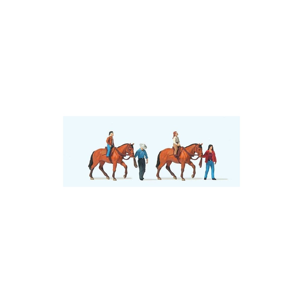 Horse Riding Lessons -- 2 Each: Riders, Trainers, Horses, HO, Preiser Kg 10794