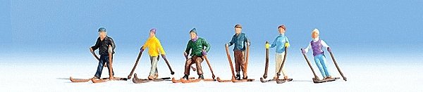 Skiers -- Set 1 pkg(6), HO, Noch Gmbh & Co 15828