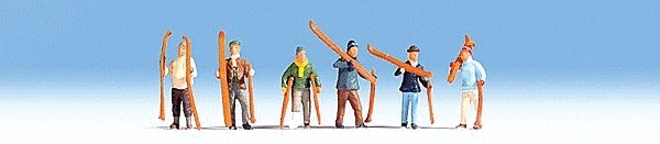 Skiers -- Set 2 pkg(6), HO, Noch Gmbh & Co 15829