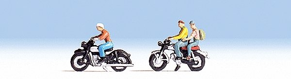 Motorcyclists/Motorbikers -- 3 Bikers & 2 Motorcycles, TT, Noch Gmbh & Co 45904