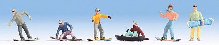 Recreation & Sports -- Snowboarders pkg(6), HO, Noch Gmbh & Co 15826