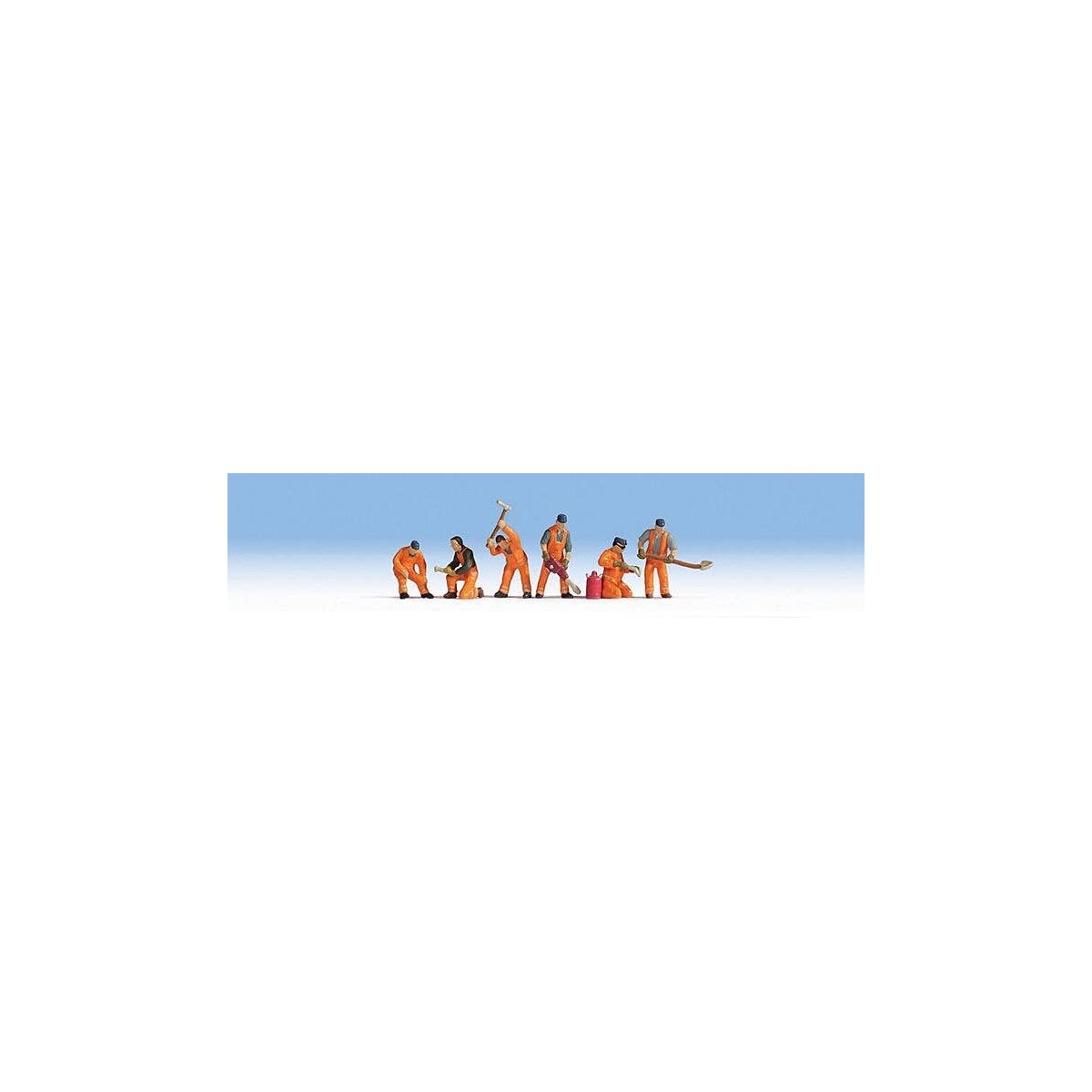 Railroad Track Workers -- Orange Uniforms pkg(6), HO, Noch Gmbh & Co 15276